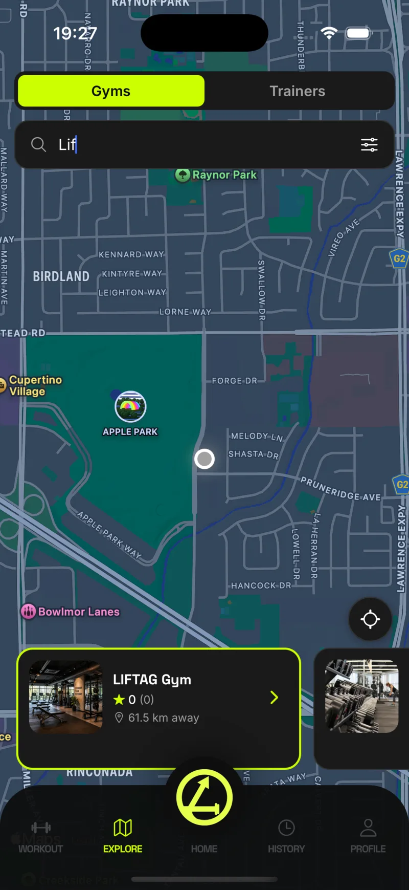 LIFTAG screen