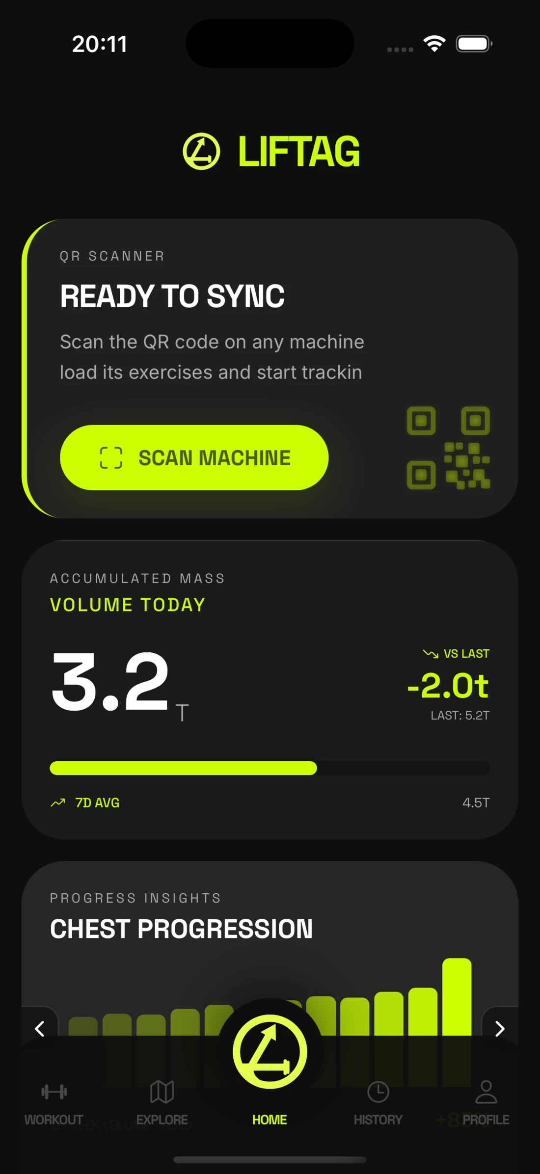 LIFTAG screen