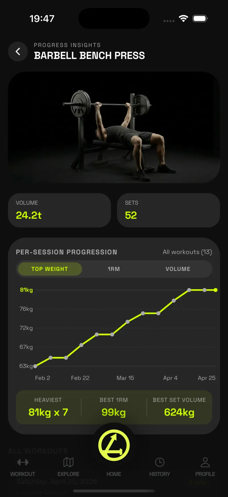 LIFTAG screen